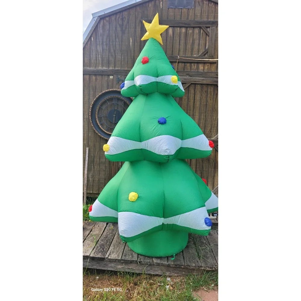 8 Ft Tall Inflatable Christmas‎ Tree W Flashing LED Lights Erins Holiday Home